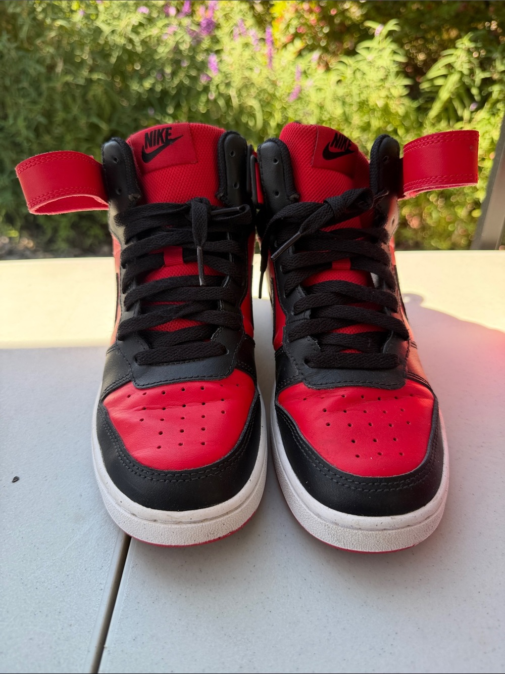 Nike Kids Black and Red High-Top Sneakers